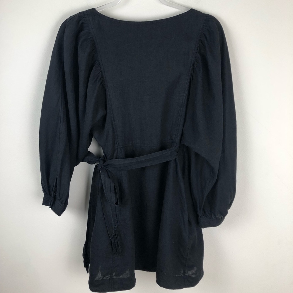 Free People- Carino Dress in Black 100% Linen size: S - Picture 11 of 14